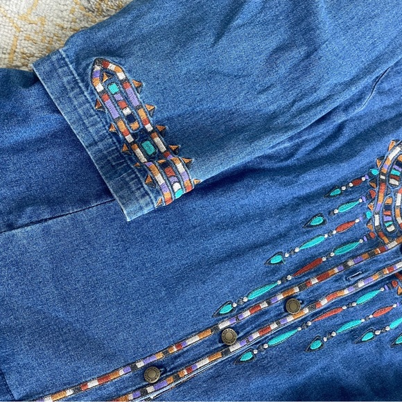 Bob Mackie wearable art Jean jacket - Picture 5 of 5